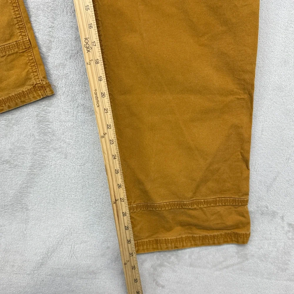 prAna Bronson Pant Mens 36x32 Brown Stretch Canvas Carpenter Organic Cotton